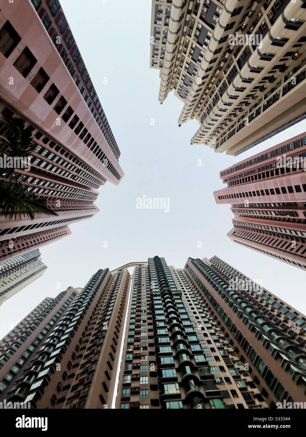 Tall residential buildings in Hong Kong. - Smartphone Captured Stock Image
