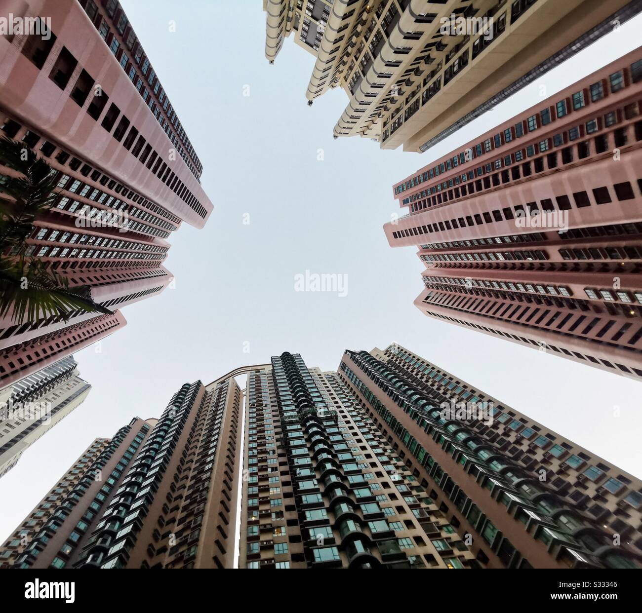 Tall residential buildings in Hong Kong. - Smartphone Captured Stock Image