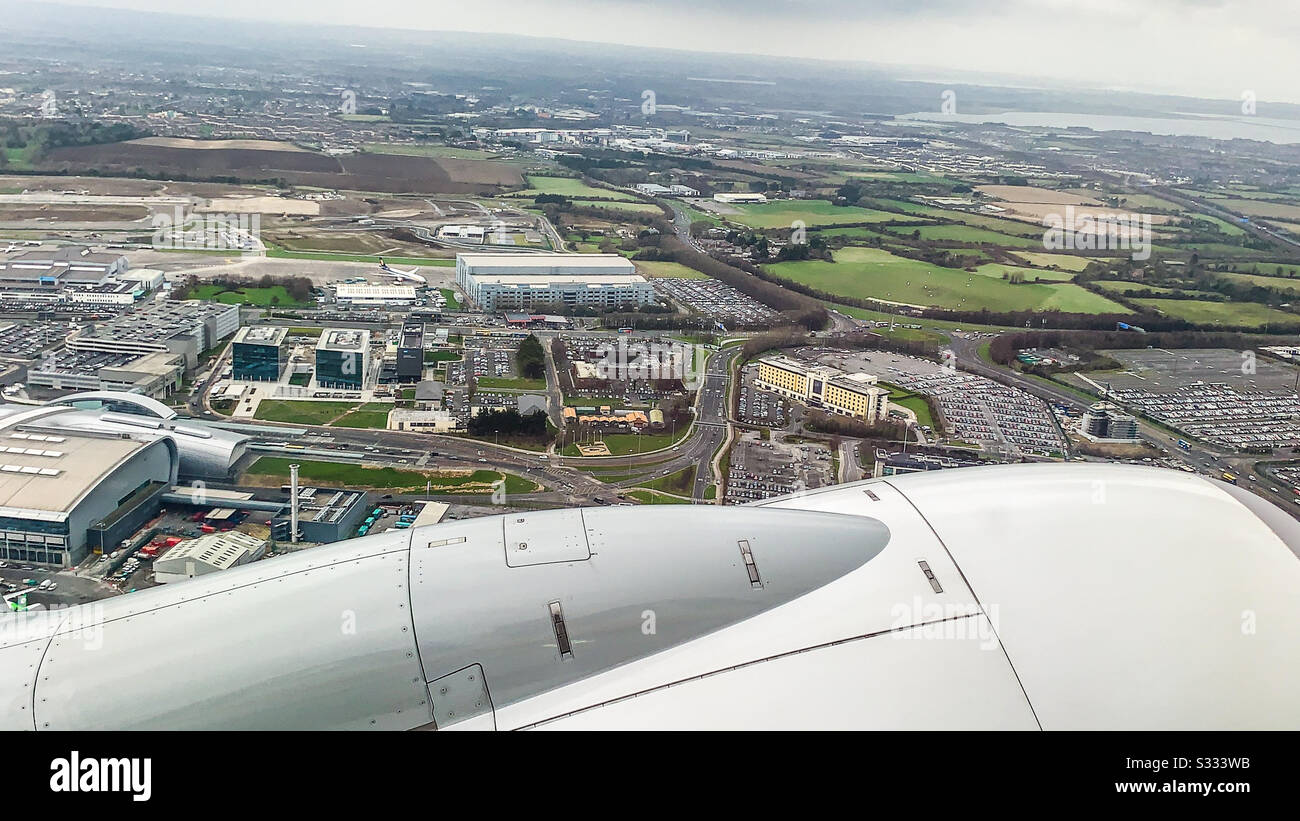 Take off on Ryanair Boeing 737-8AS EI-GSJ from Dublin Airport Collinstown - Smartphone Captured Stock Image