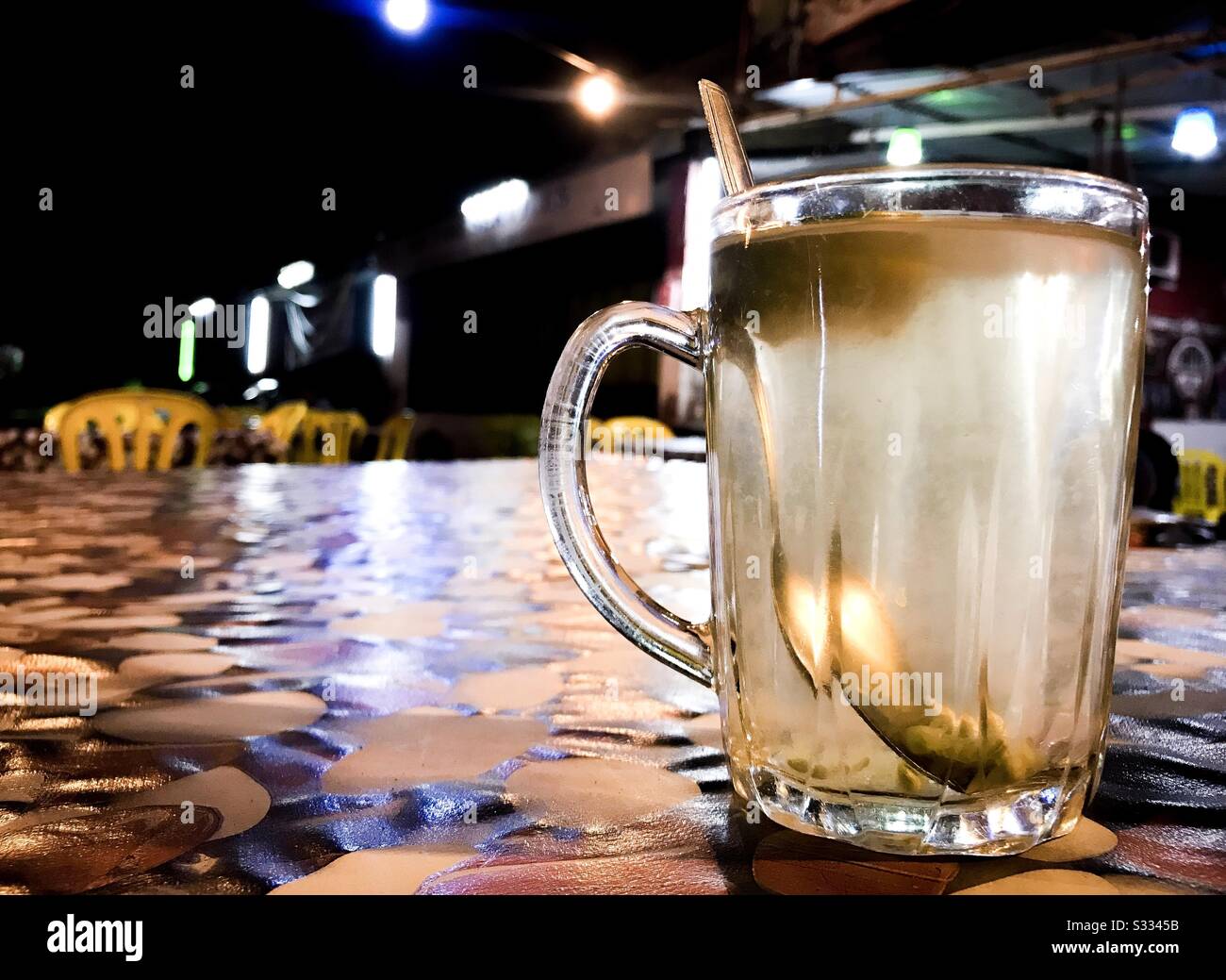 calamansi juice on the table at cafe in Kuantan, Pahang, Malaysia Stock Photo