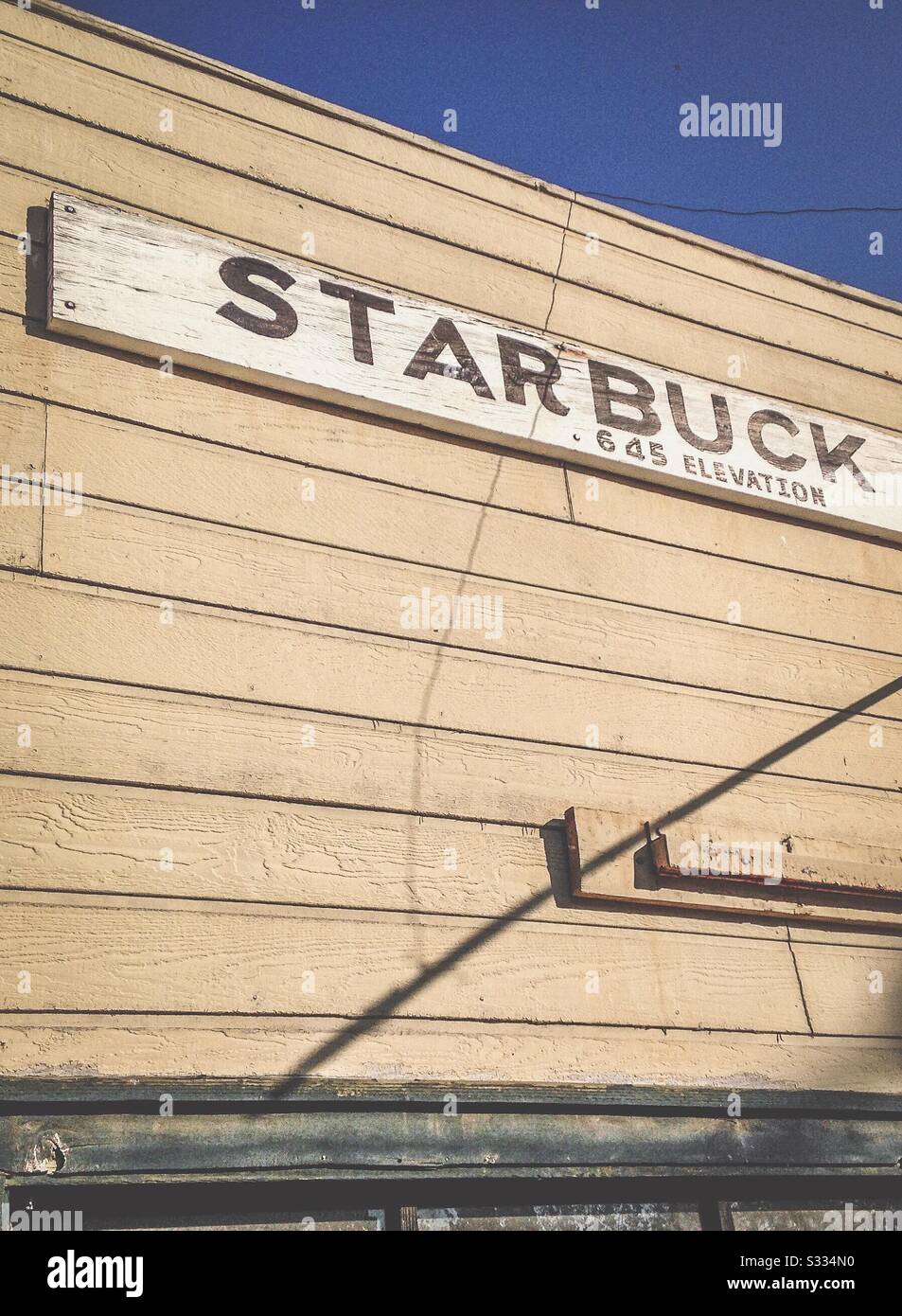 Starbuck city name on building - Smartphone Captured Stock Image Starbuck city name on building - Smartphone Captured Stock Image