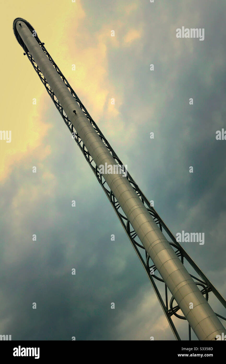 Glasgow tower on the river Clyde in Glasgow, Scotland. - Smartphone Captured Stock Image