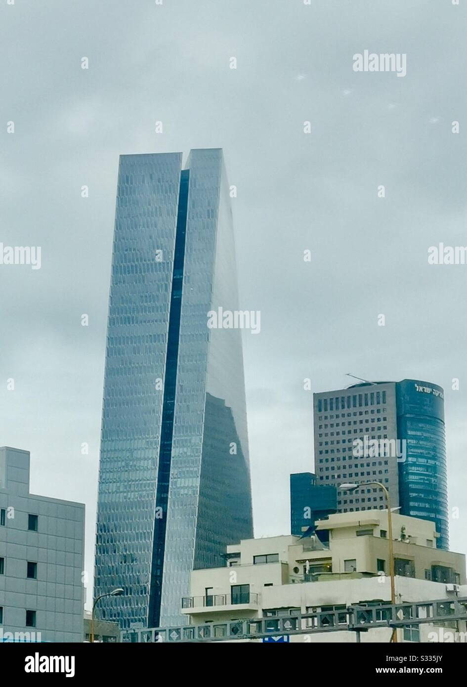 The beautiful Azrieli Sarona tower in Tel-Aviv. - Smartphone Captured Stock Image