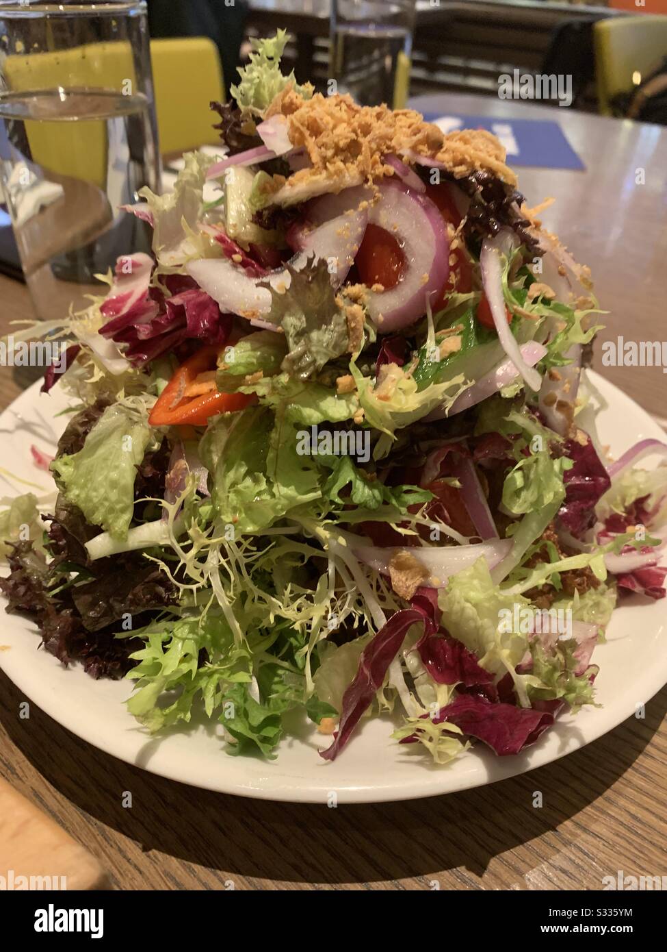Salad, vegetables, vegans, Vegetarian Stock Photo