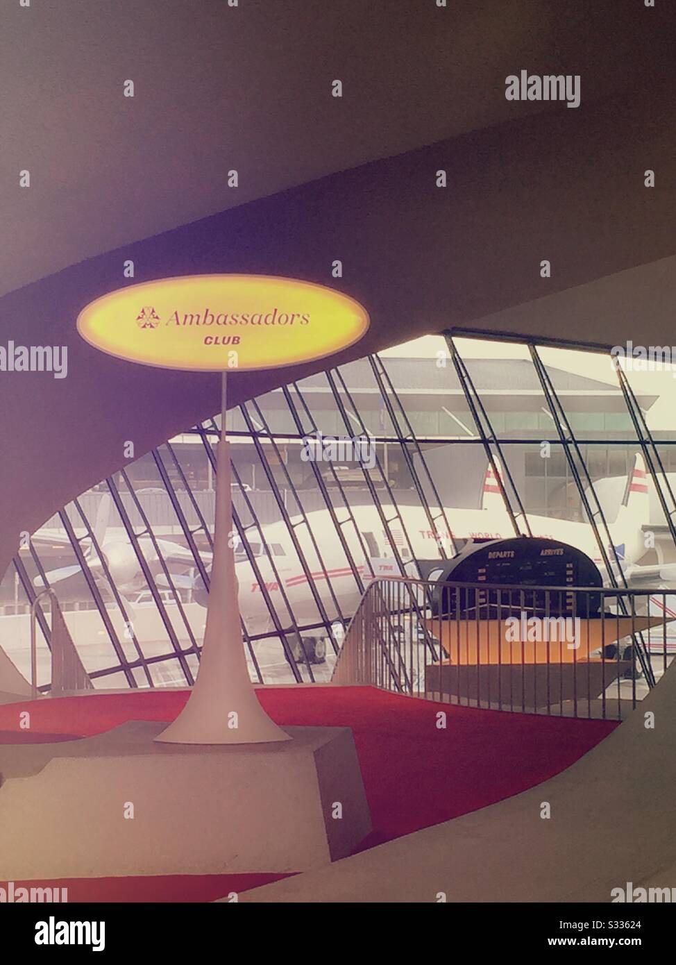 TWA Hotel at the JFK airport is located in the historic TWA flight Center, NYC, USA - Smartphone Captured Stock Image