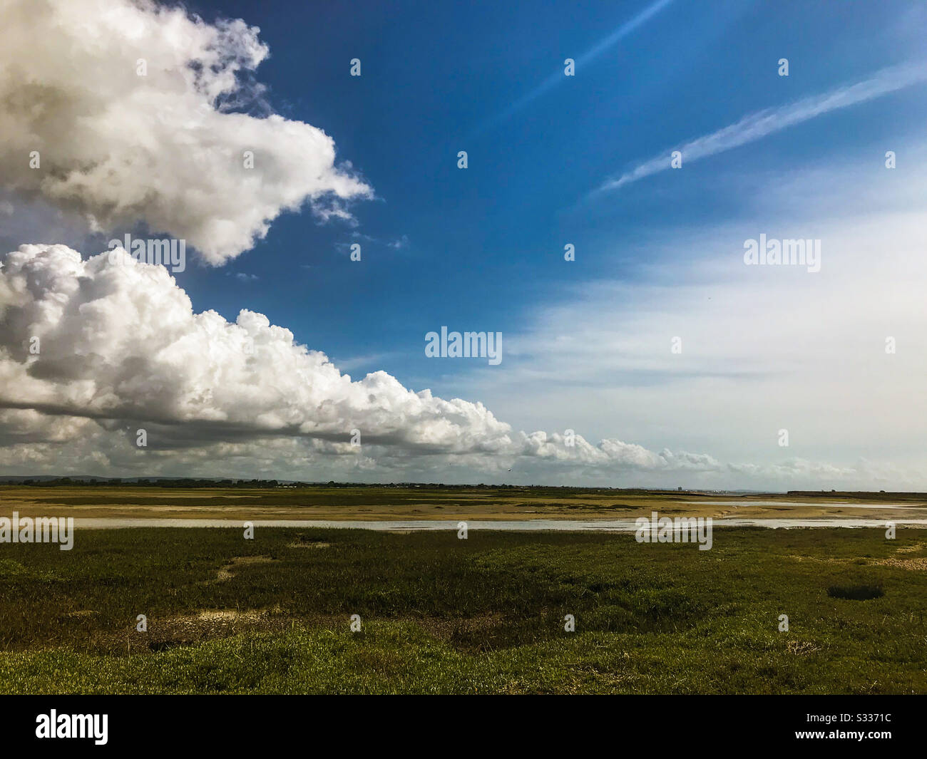 Blue sky clouds  Selsey - Smartphone Captured Stock Image