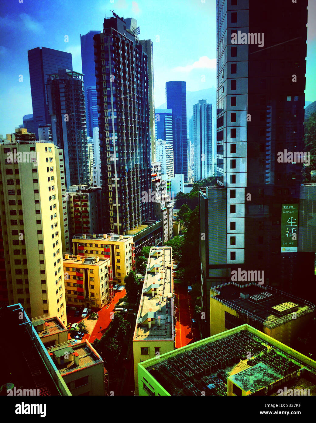 Hong Kong streets view from top Stock Photo