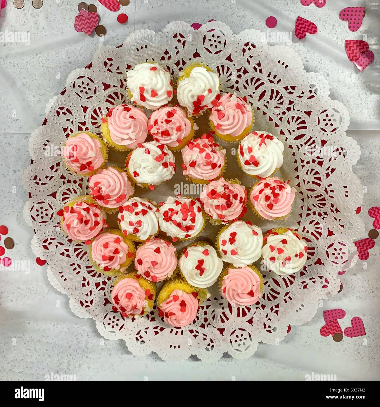 Valentine’s Day Cupcakes - Smartphone Captured Stock Image