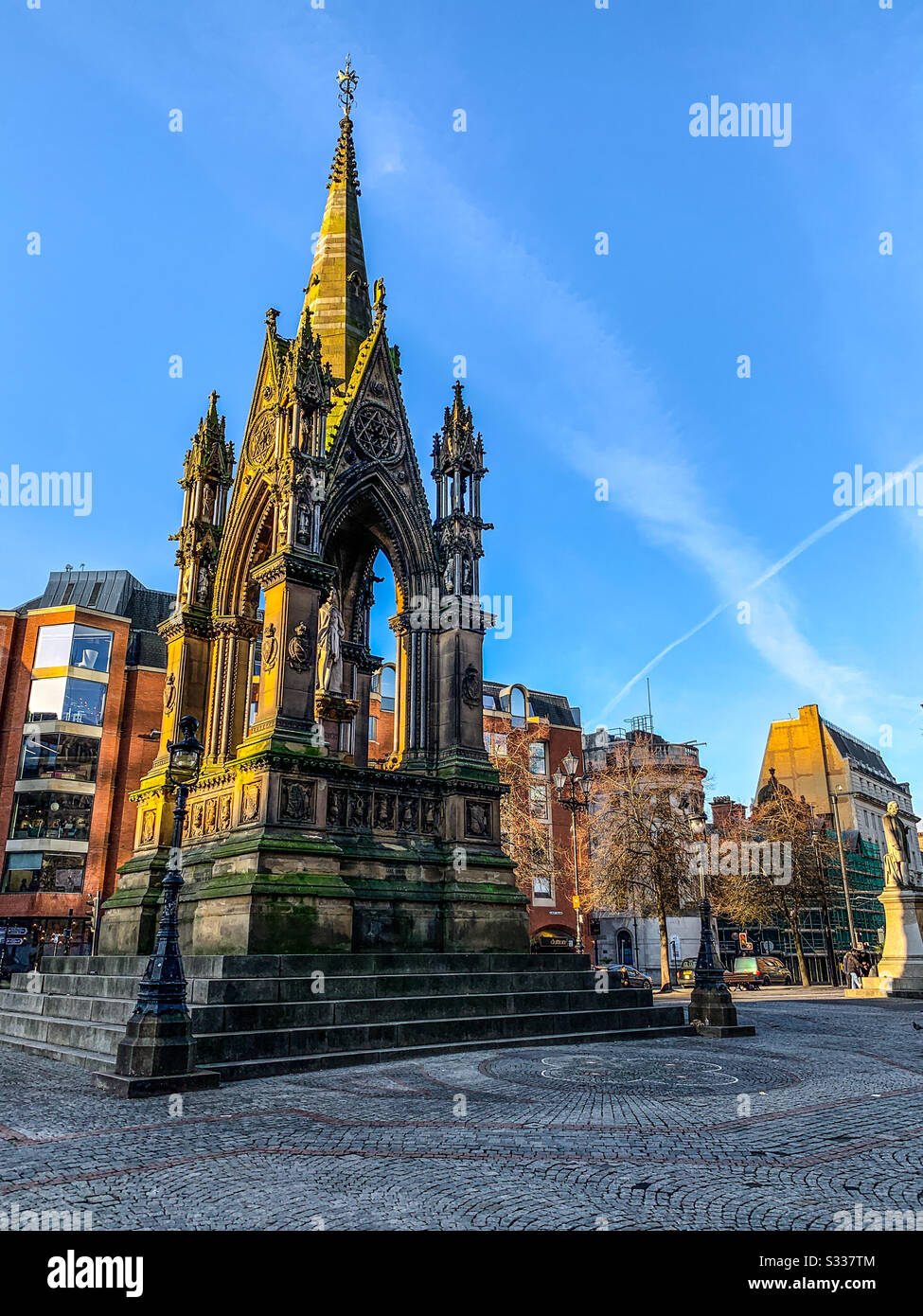 Albert memorial on Albert square in Manchester - Smartphone Captured Stock Image