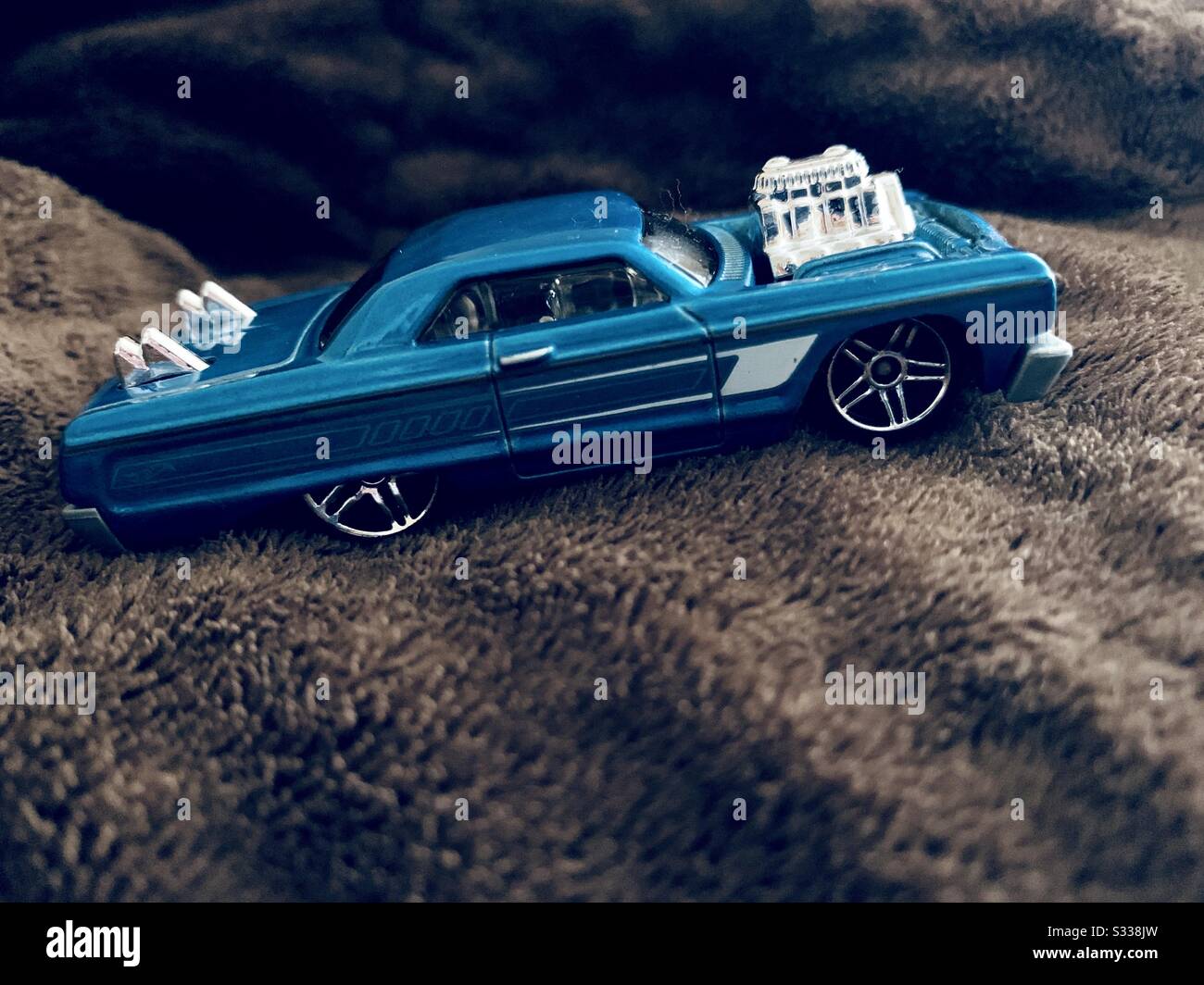 Classic vintage blue car - toy classic car Stock Photo - Alamy