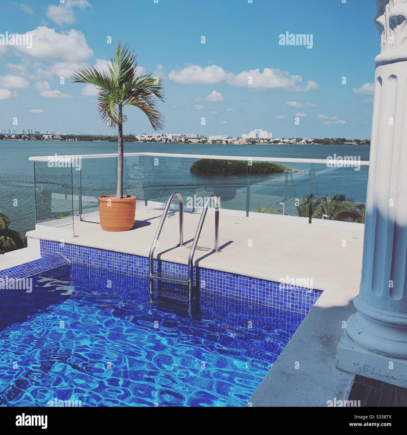 Lap pool near the gym, overlooking the lagoon, Hyatt Zilara, Cancun,  Quintana Roo, Mexico Stock Photo - Alamy