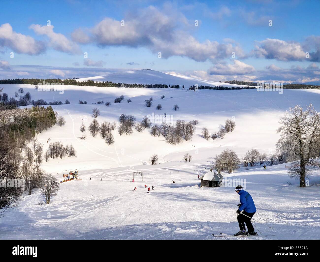 Skier going down the slope - Smartphone Captured Stock Image