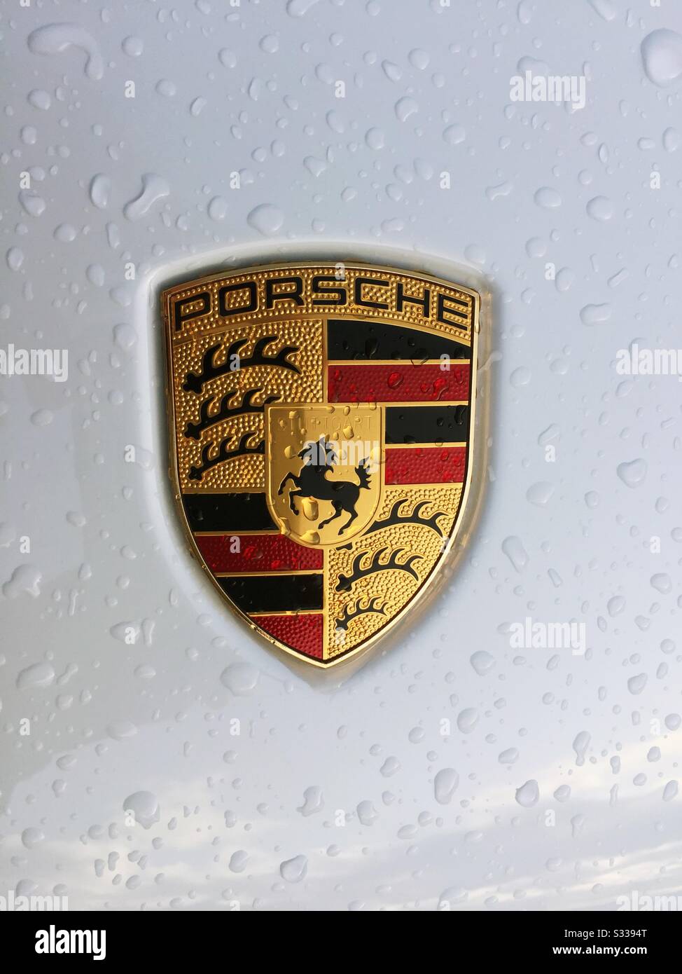 Porsche car badge - Smartphone Captured Stock Image