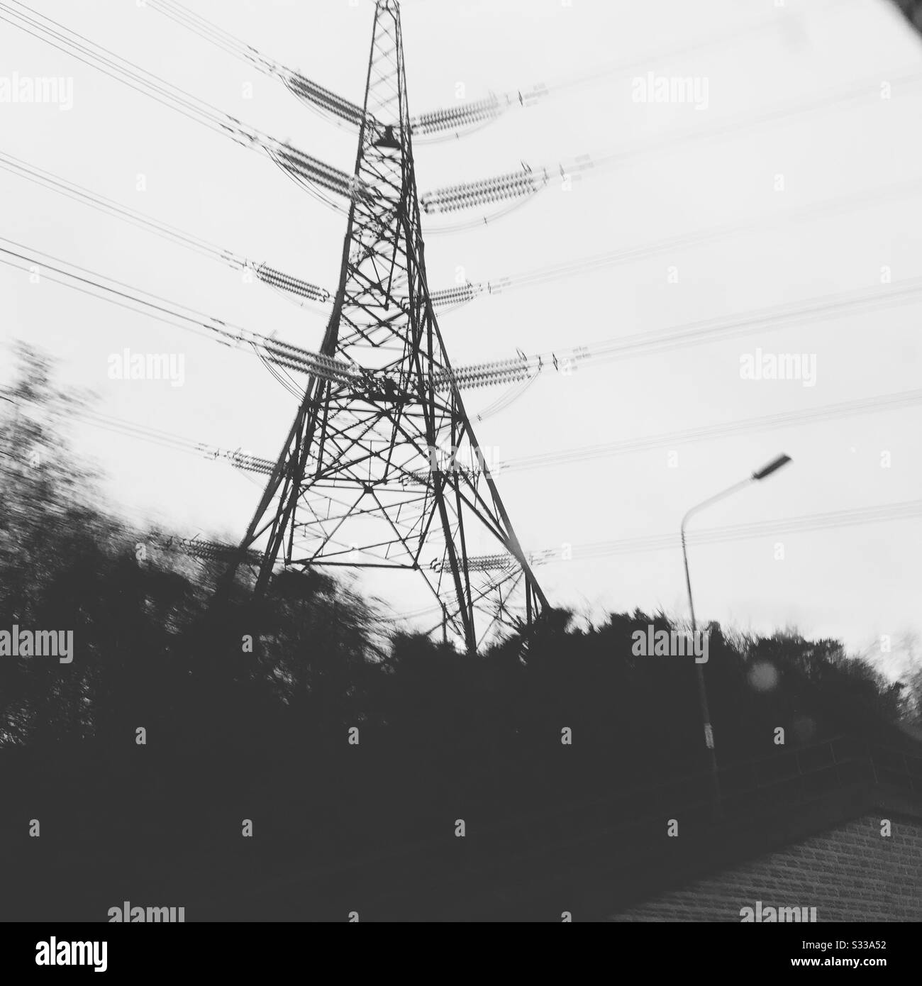 Electricity transmission pylon Stock Photo