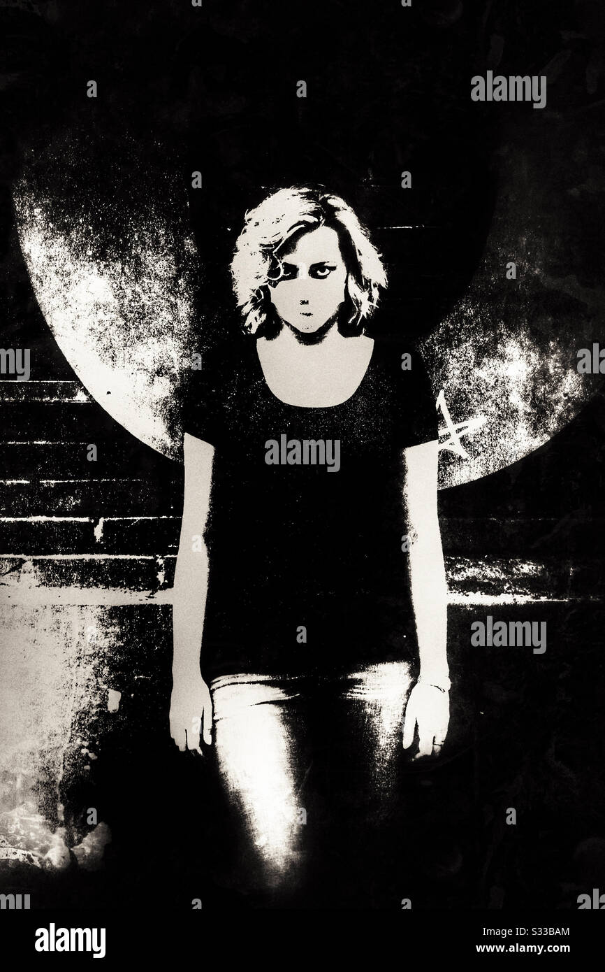 Woman with a mask over the face - Smartphone Captured Stock Image