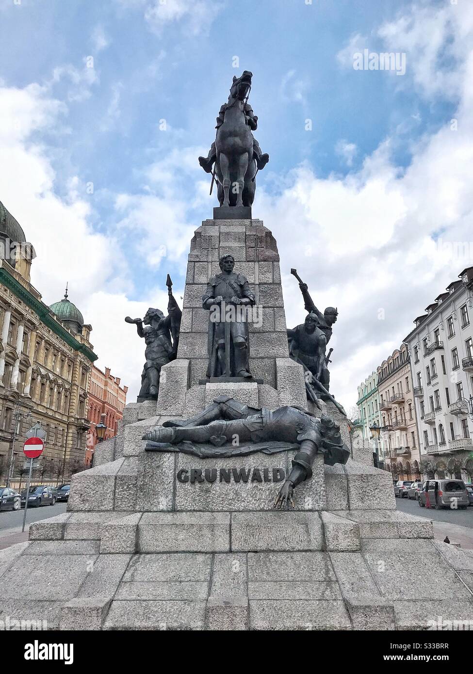 Grunwald statue, Krakow, Poland Stock Photo