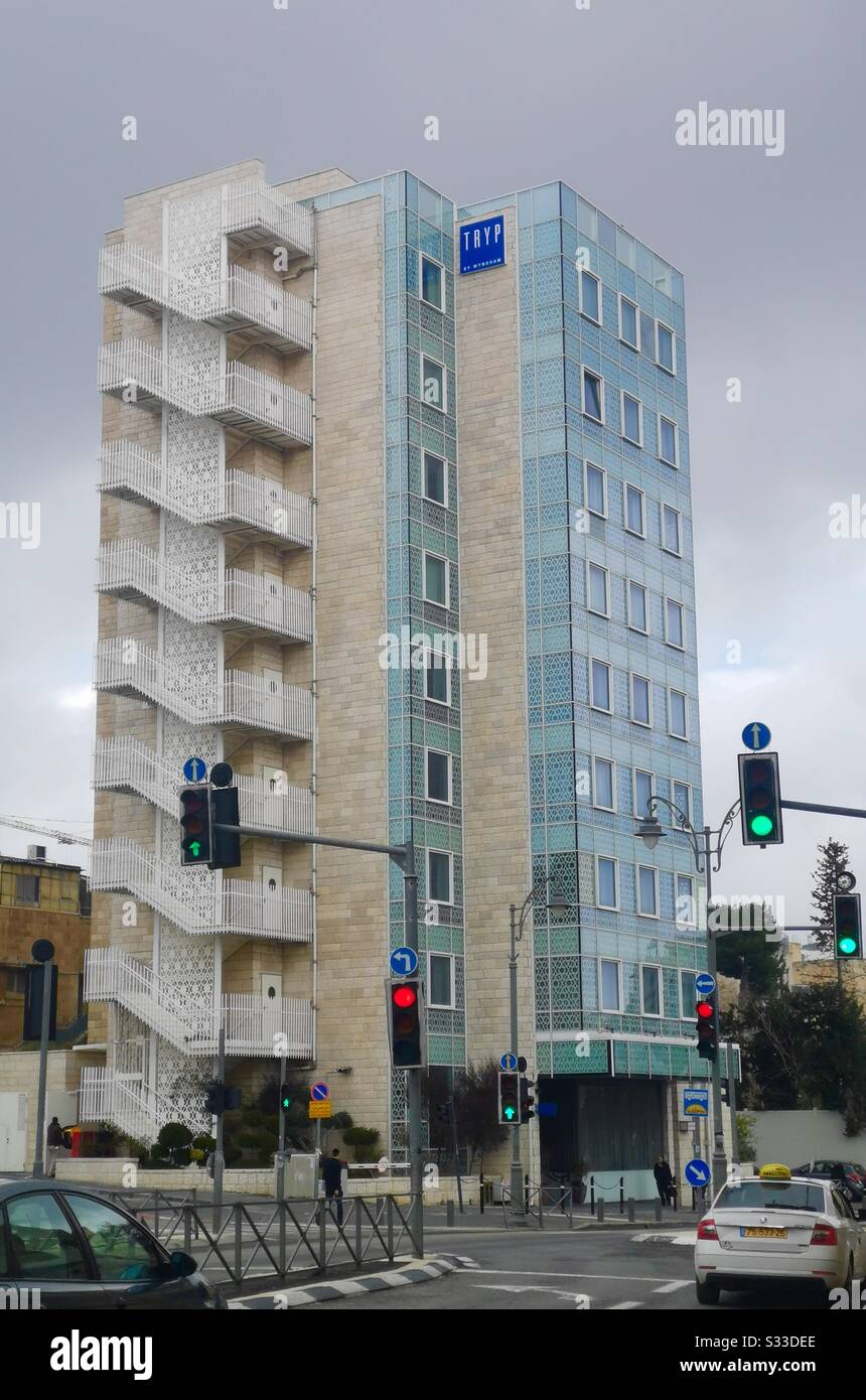 TRYP building on king George V street in Jerusalem. Stock Photo