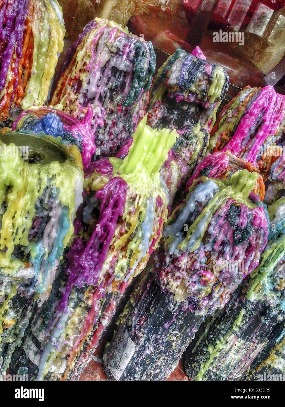 Melted Wax Candles - Smartphone Captured Stock Image