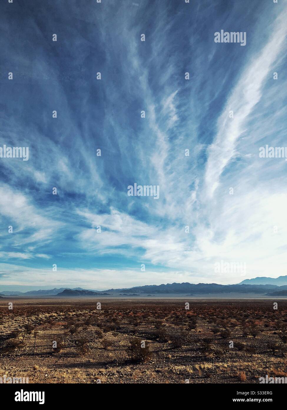 Nevada desert under winter skies - Smartphone Captured Stock Image