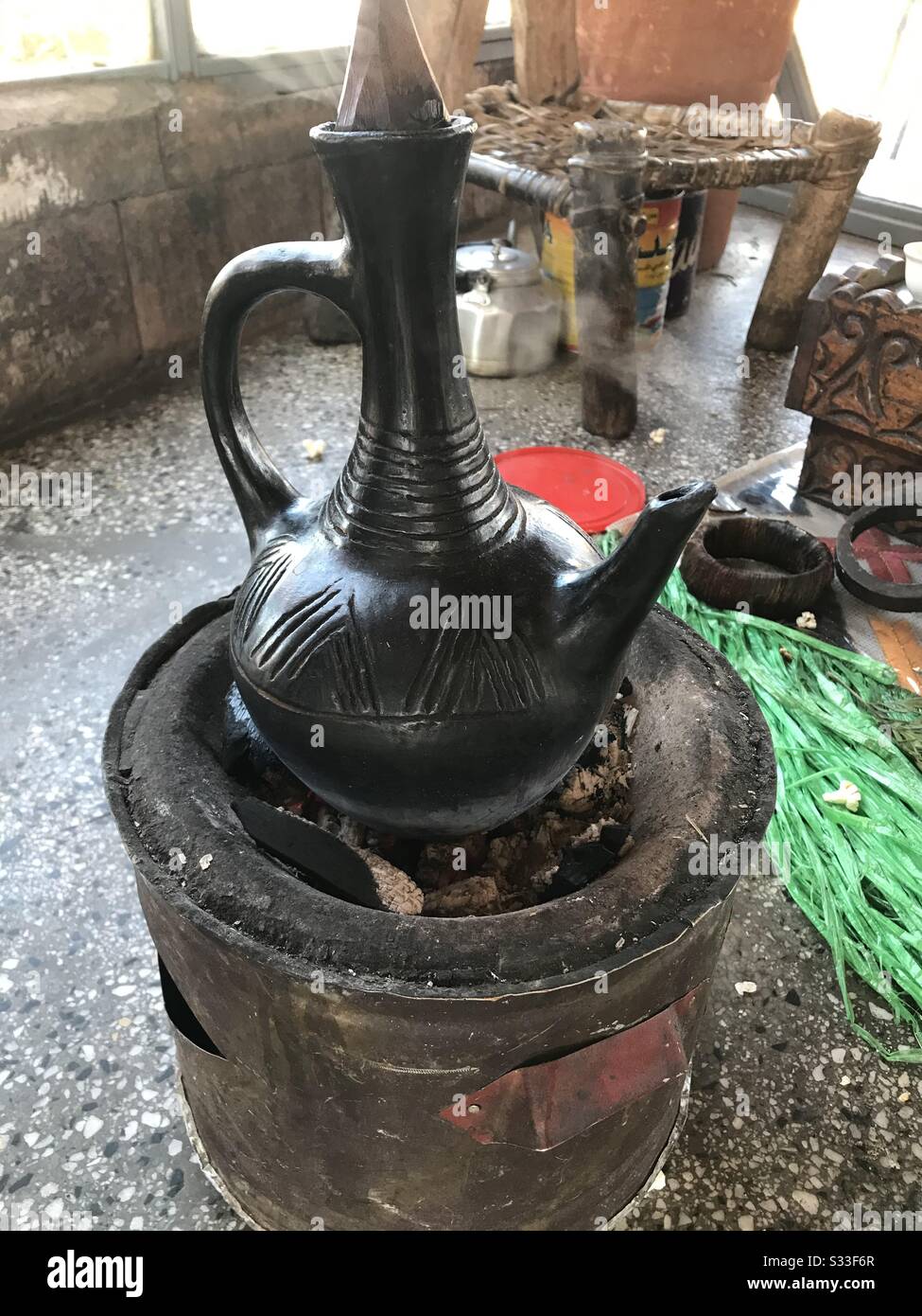 Ethiopian coffee pot Stock Photo Alamy