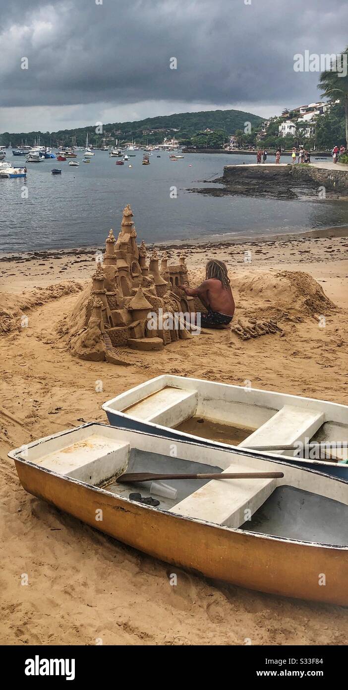 On the beach in Buzios, Brazil. Stock Photo