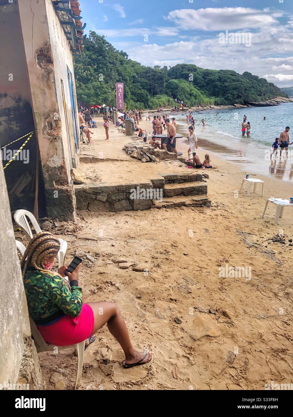 Beach activity in Buzios, Brazil. Stock Photo