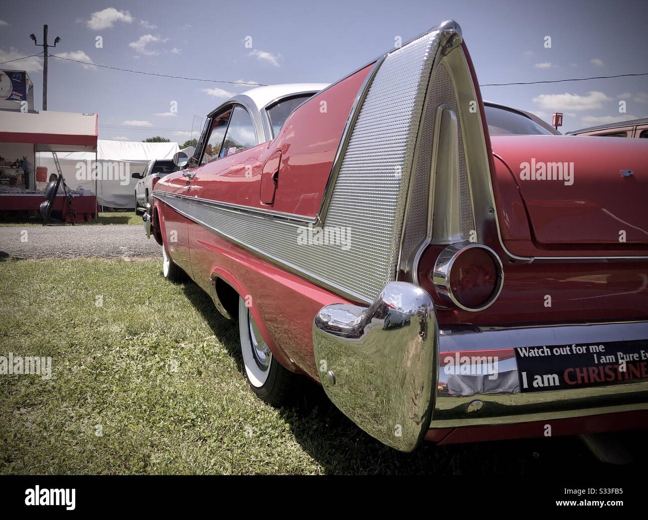 Classic horror movie car Christine at car show rear view Stock Photo