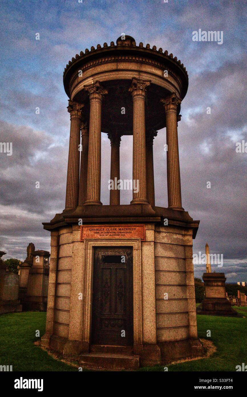Grave stone in Glasgow Necropolis, Scotland. - Smartphone Captured Stock Image