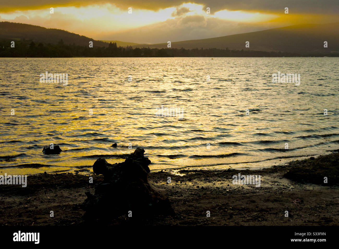 Sunset over Loch Lomond, Scotland. - Smartphone Captured Stock Image