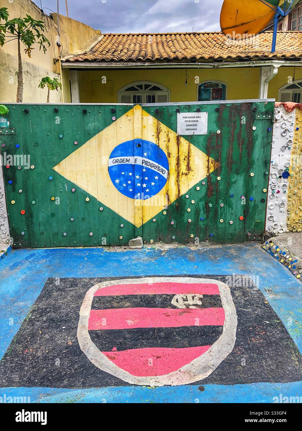 A colourful house entrance in Buzios, Brazil. Stock Photo