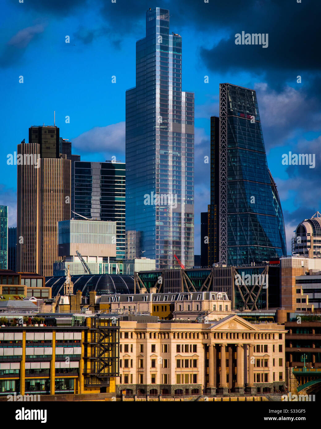 View of modern skyscrapers in the City of London England UK. - Smartphone Captured Stock Image