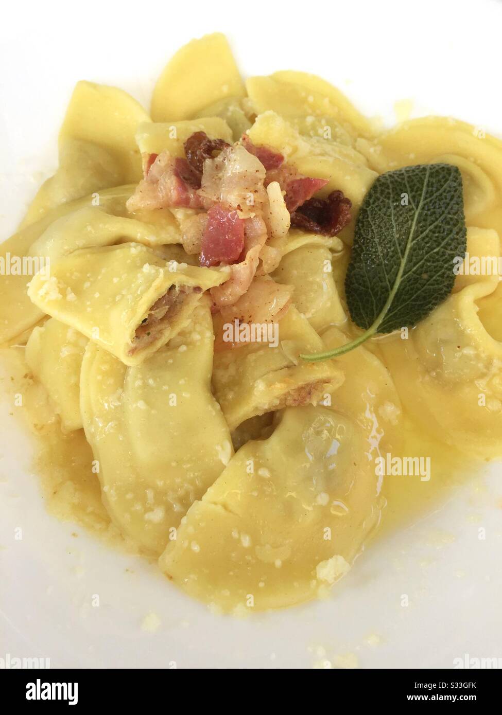 Italy, Lombardy, Bergamo, Typical Dish of Pasta Called Casoncelli - Smartphone Captured Stock Image