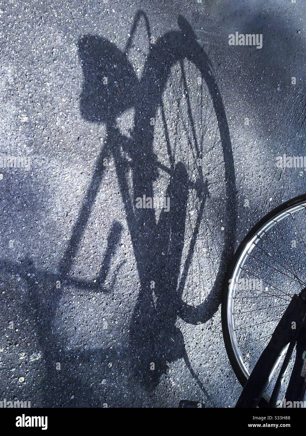 Shadow of a Bicycle - Smartphone Captured Stock Image