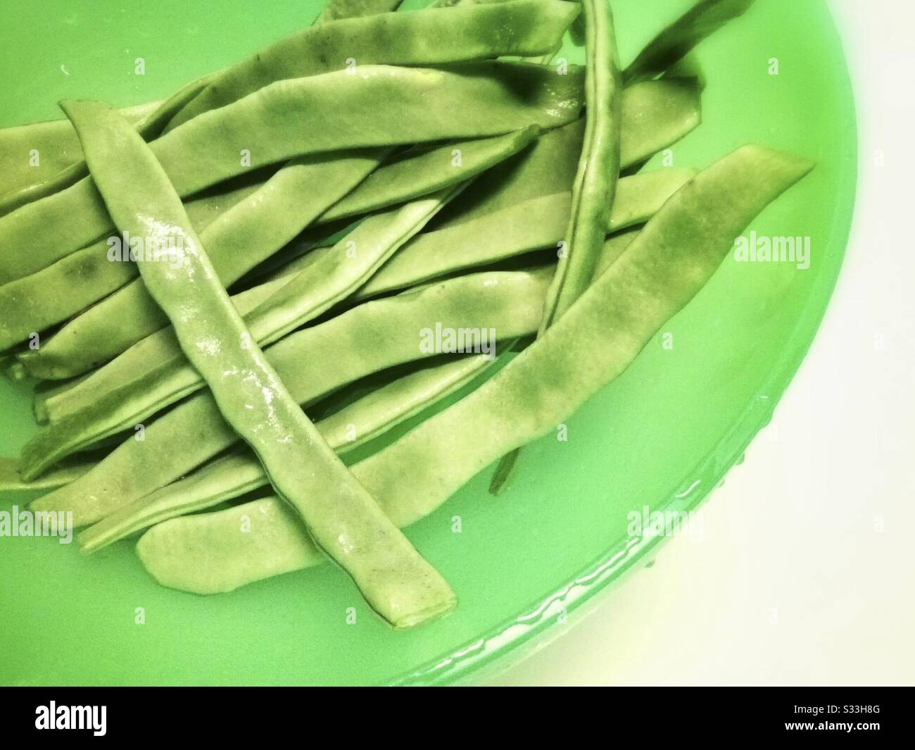 Boiled Mange Tout - Smartphone Captured Stock Image