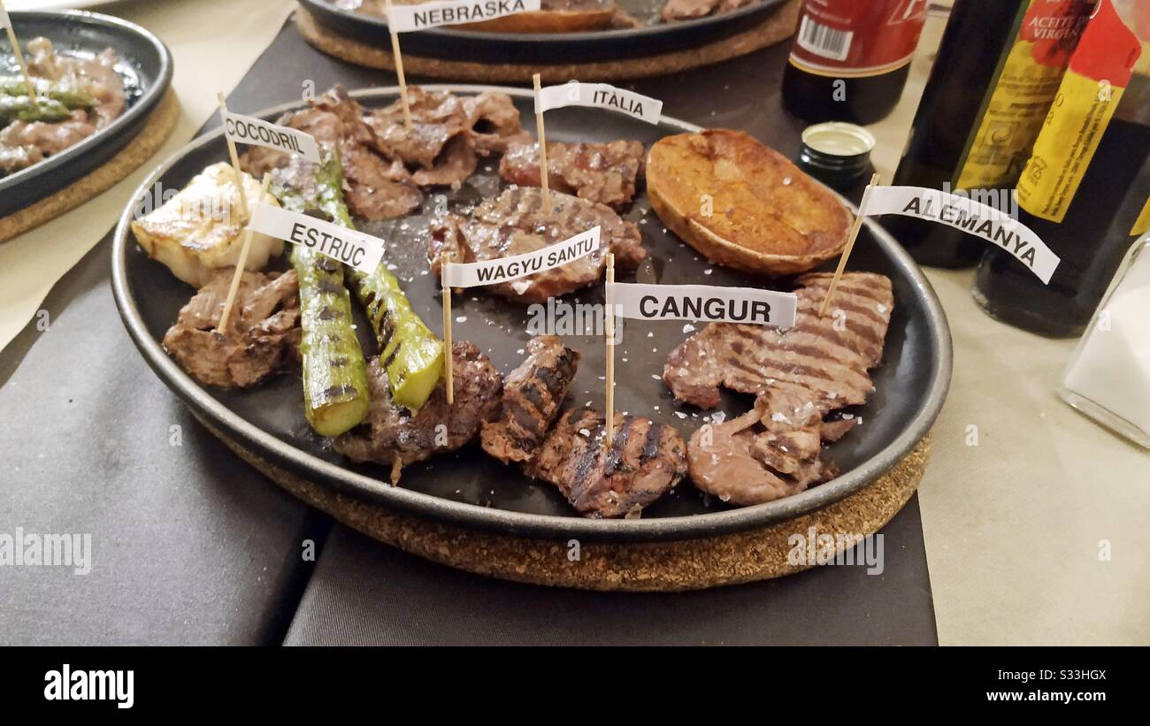 Different meats in a restaurant Stock Photo Alamy