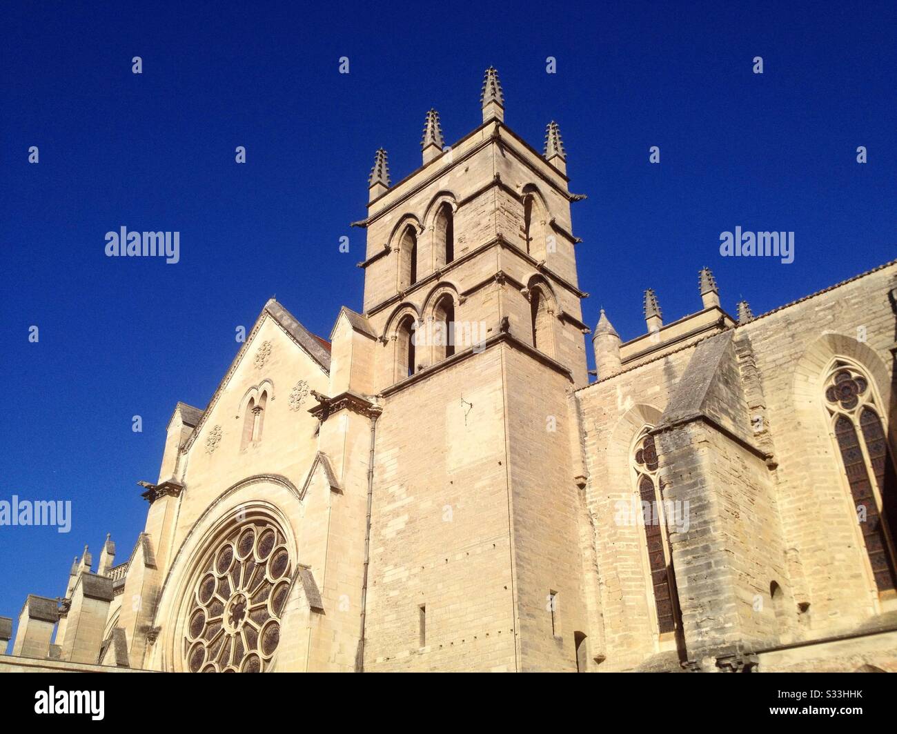 St Pierre Cathedral in Montpellier, Occitanie France - Smartphone Captured Stock Image
