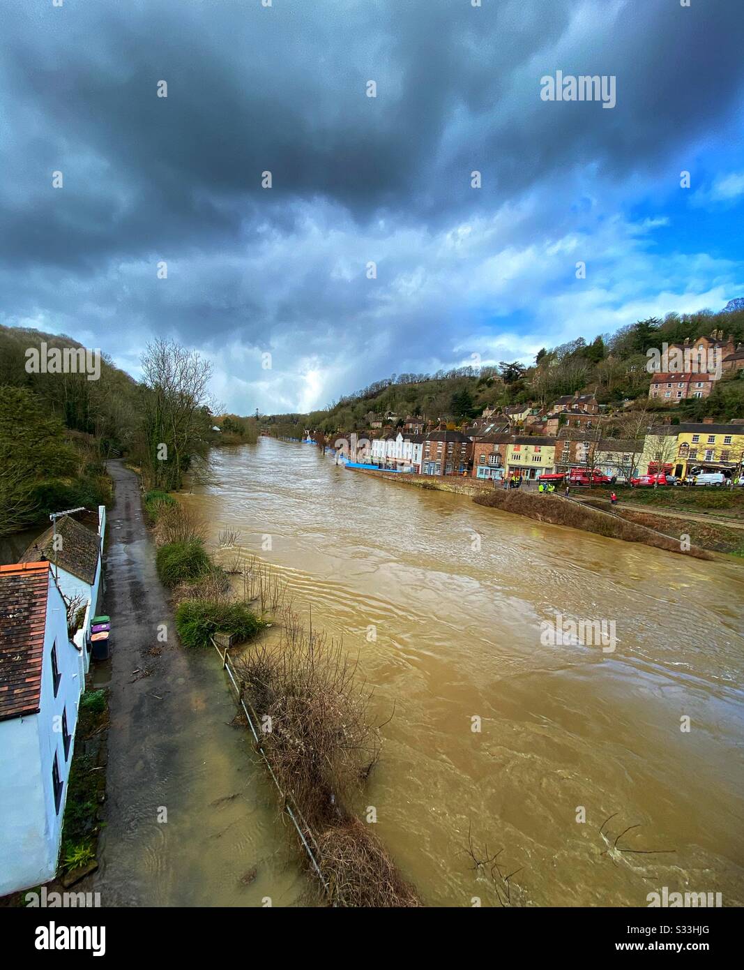 Ironbridge Flooding Emergency Stock Photo