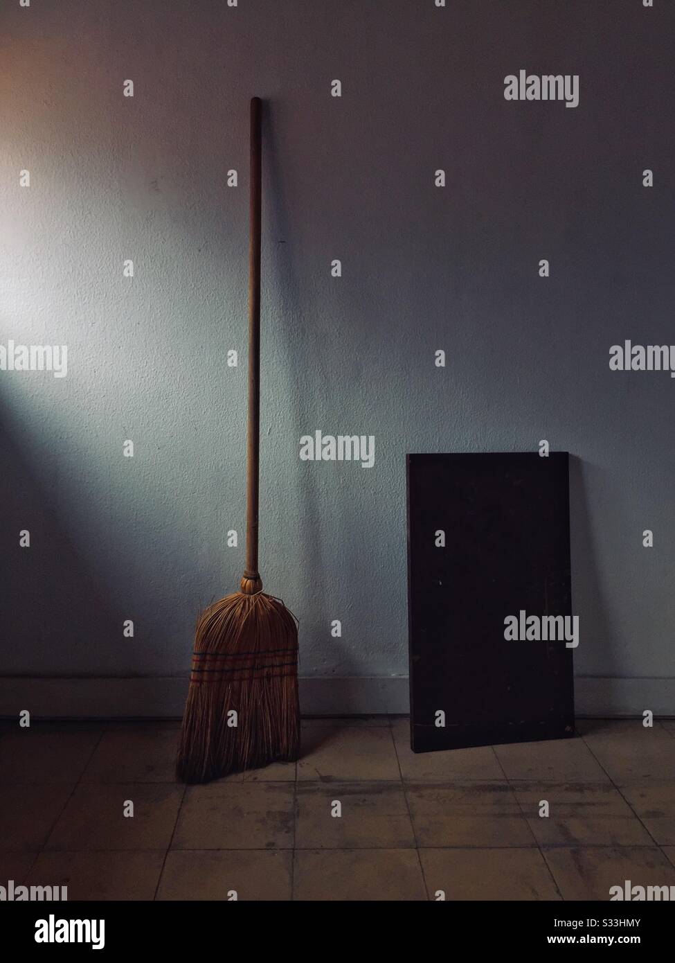 old wooden broom Stock Photo Alamy