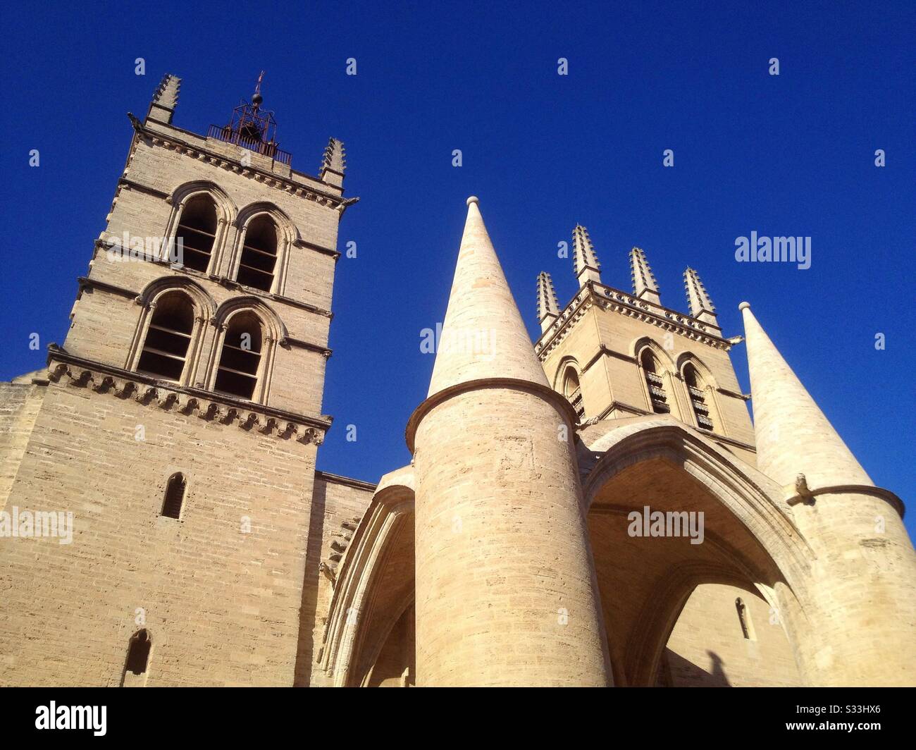 St Pierre Cathedral in Montpellier, Occitanie France - Smartphone Captured Stock Image
