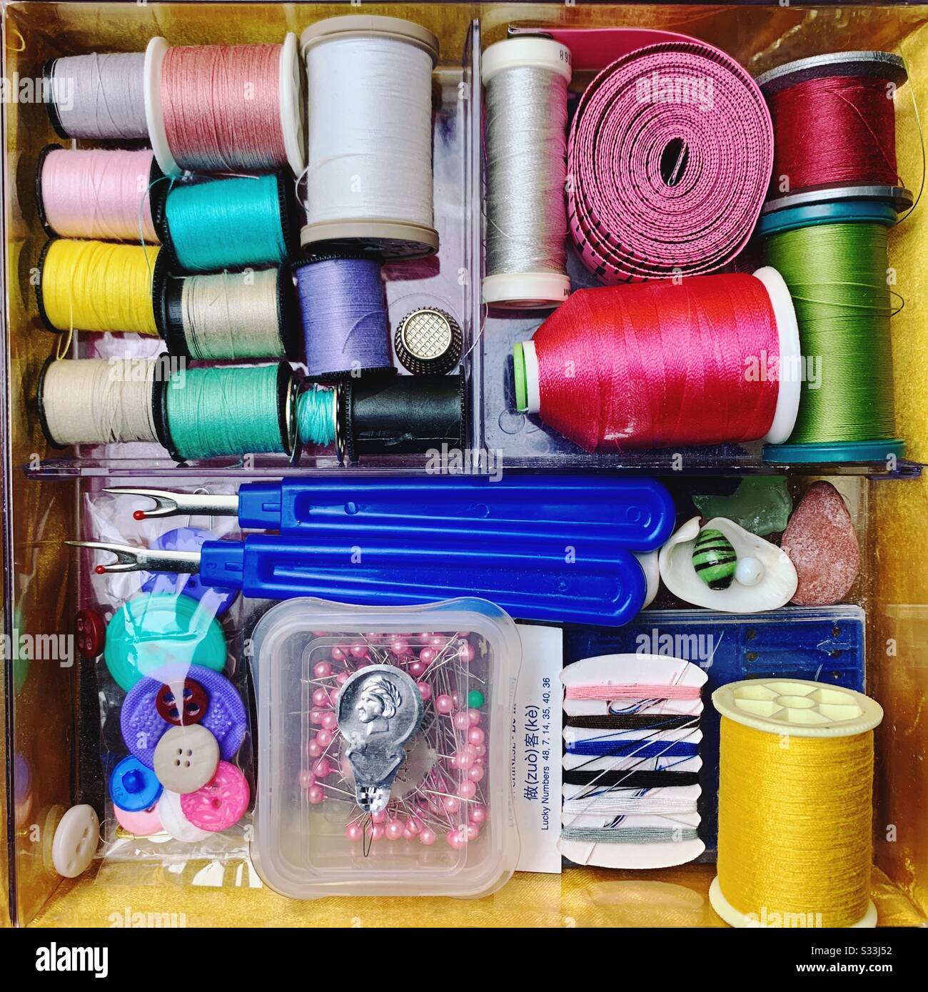A sewing kit Stock Photo