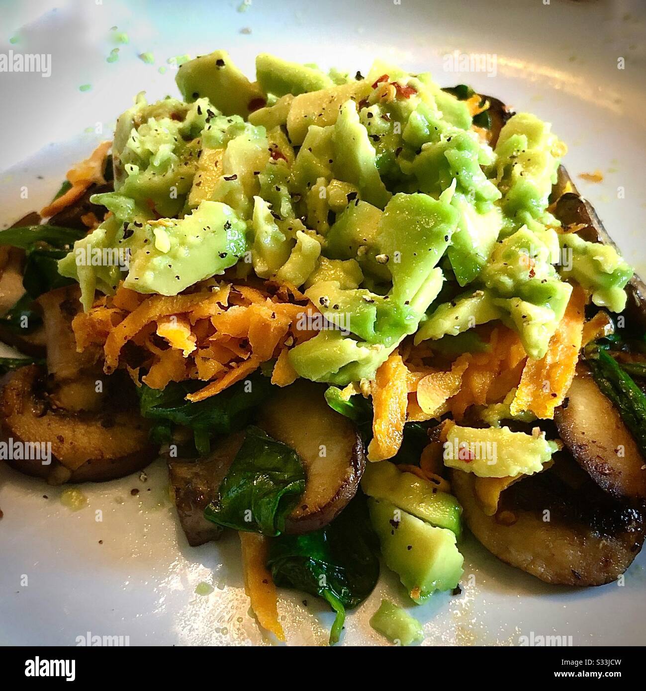 Vegan breakfast rosti stack Stock Photo Alamy