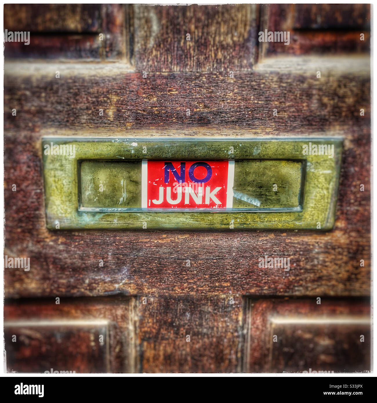 No junk mail message on letterbox - Smartphone Captured Stock Image