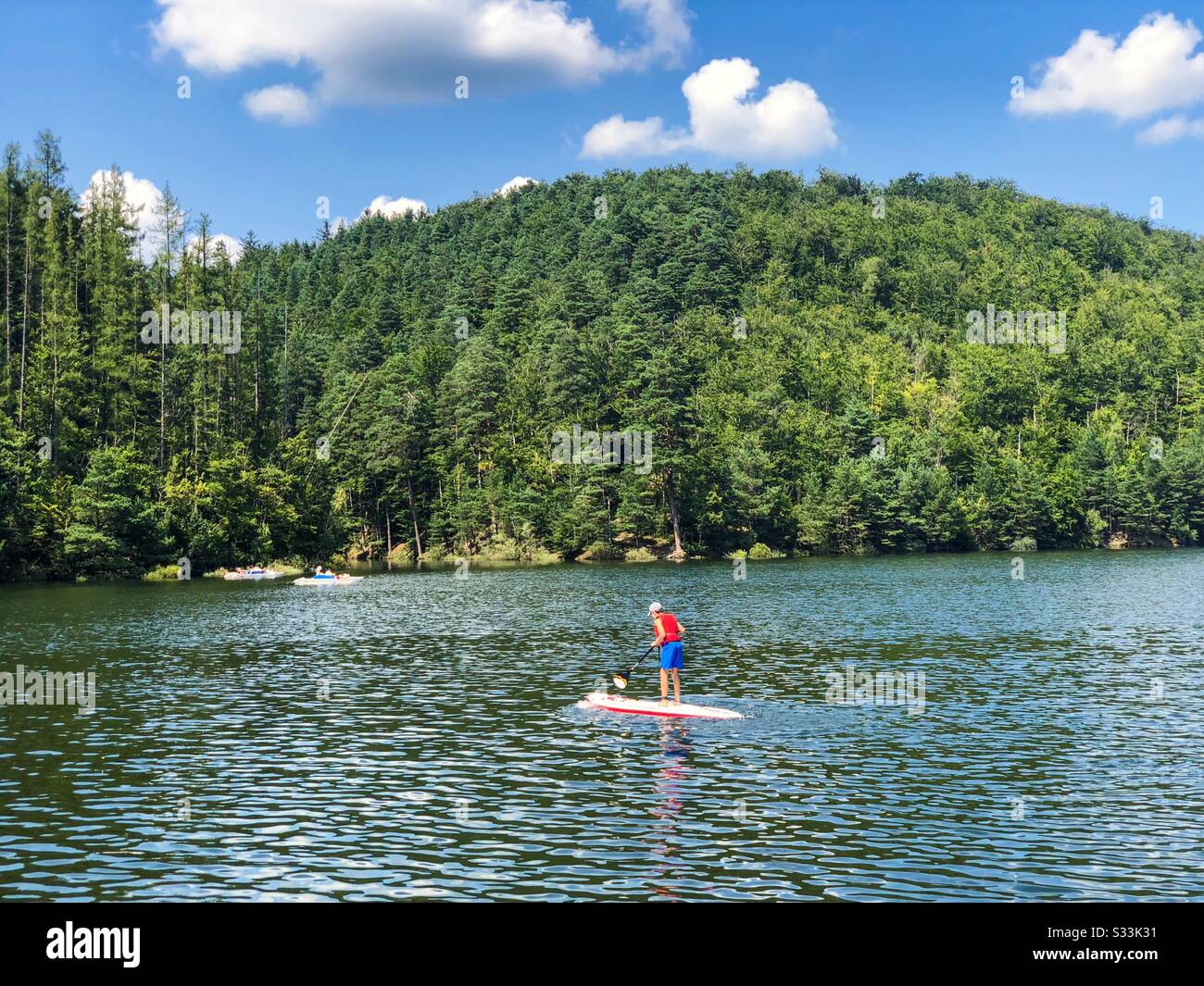 Paddle boarding on the lake - Smartphone Captured Stock Image