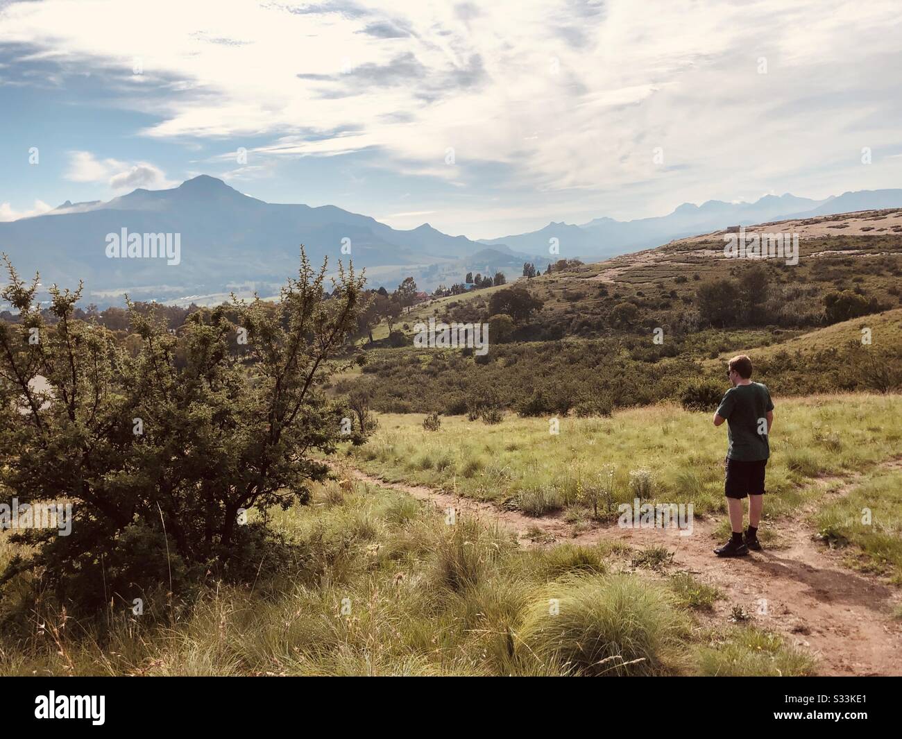Hiking amongst the mountains in Clarens, South Africa Stock Photo