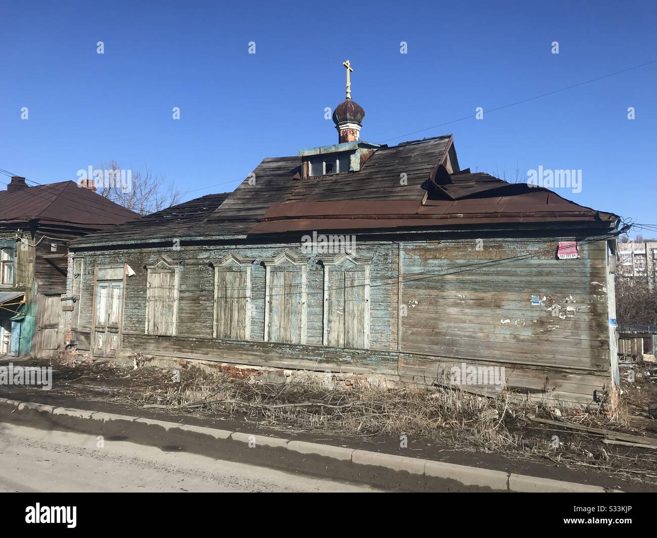 old abandoned orthodoxy church, russia Stock Photo