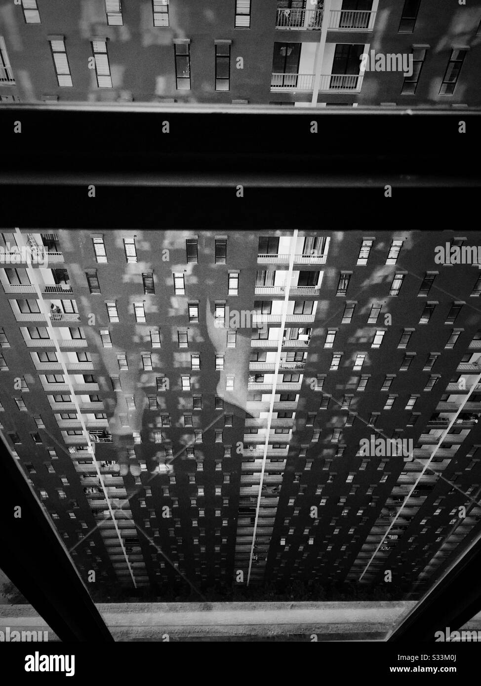 Living at the 43rd floor level condo. - Smartphone Captured Stock Image