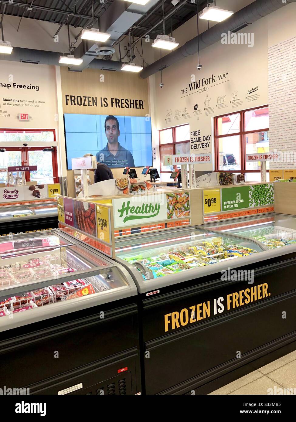 Interior of the Wild Fork high quality organic frozen meats, seafood