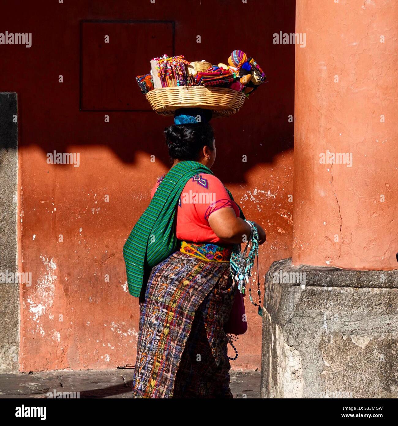Folk art street vendor in Antigua, Guatemala Stock Photo
