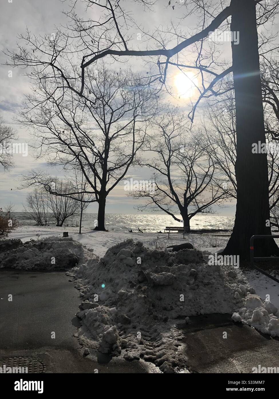 Lake Ontario in winter - Smartphone Captured Stock Image