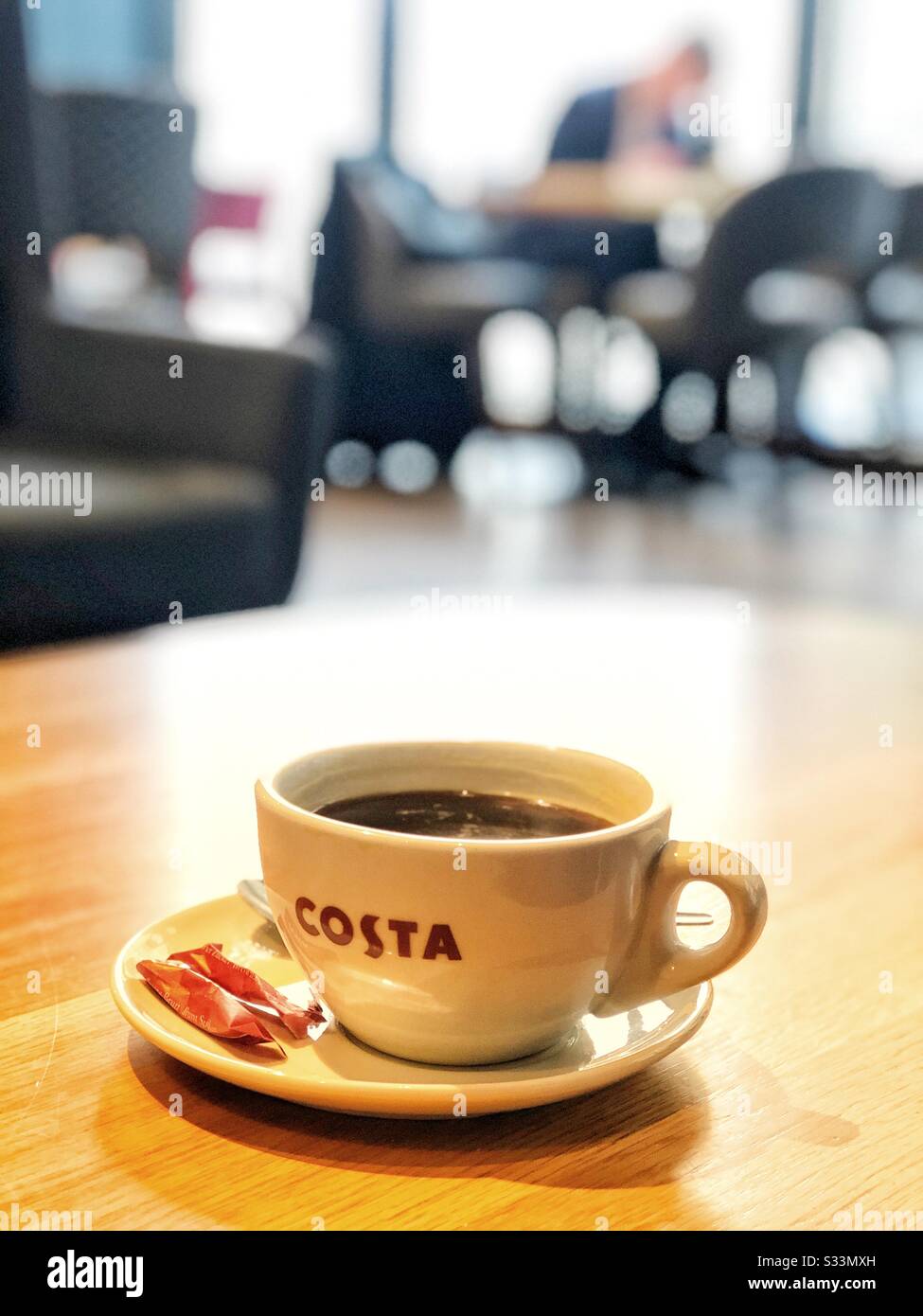 Costa coffee, In the cafe - Smartphone Captured Stock Image